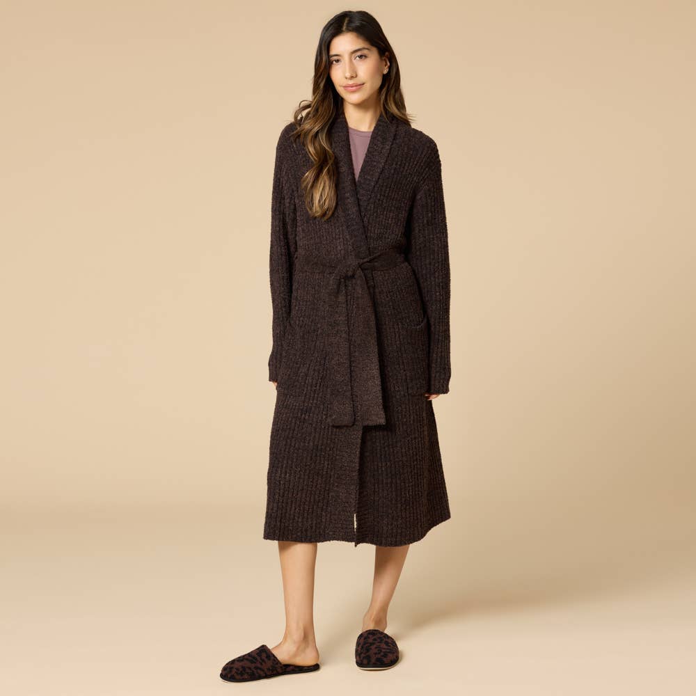 Soft and Plush 38" Marshmallow Rib Women's Wrap Robe