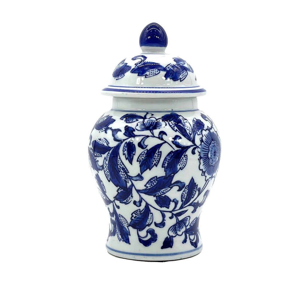 Small Chinoiserie Ceramic Decorative Tea & Ginger Jar 8"