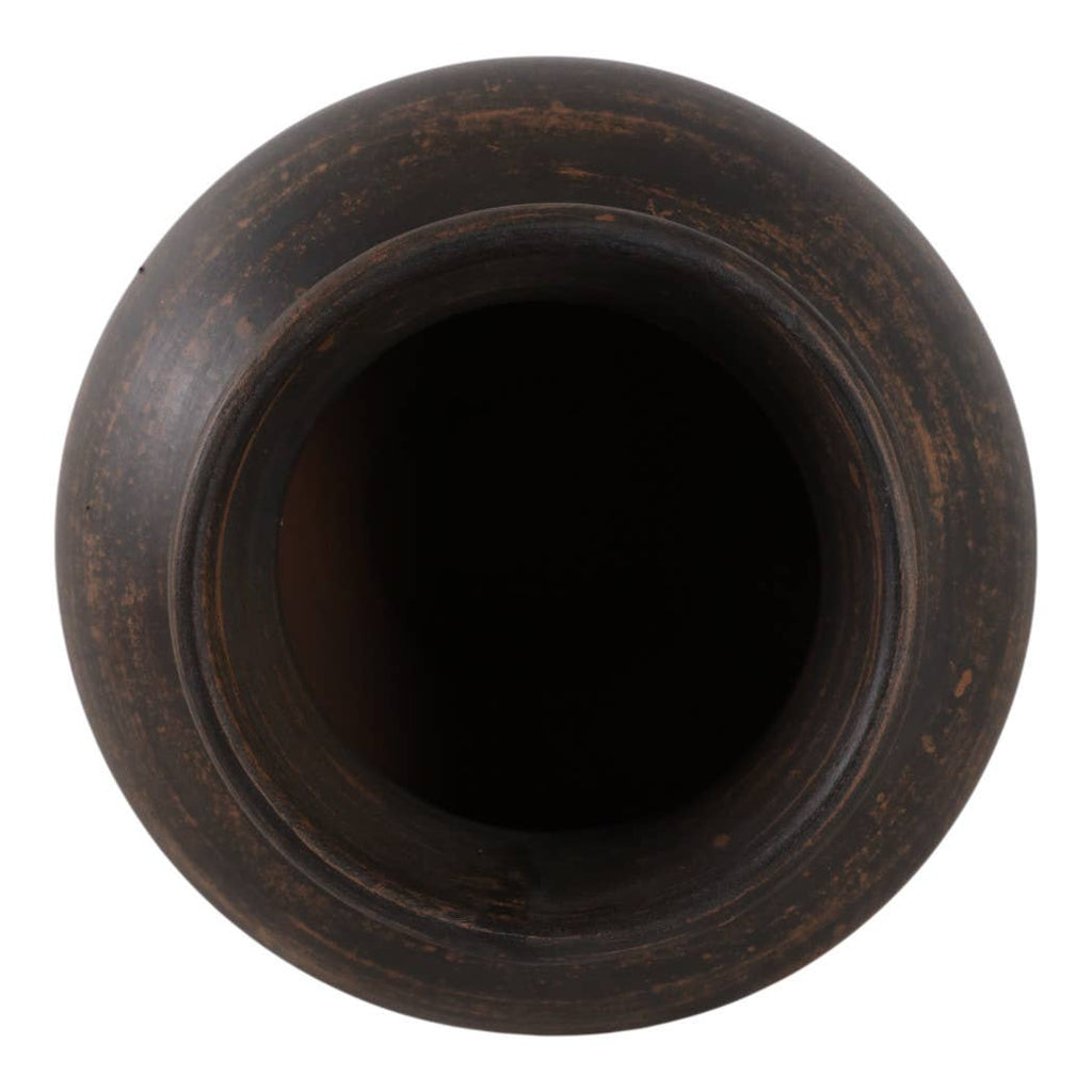 Vase - Brown Terracotta Two Tone Traditional, 12 in.