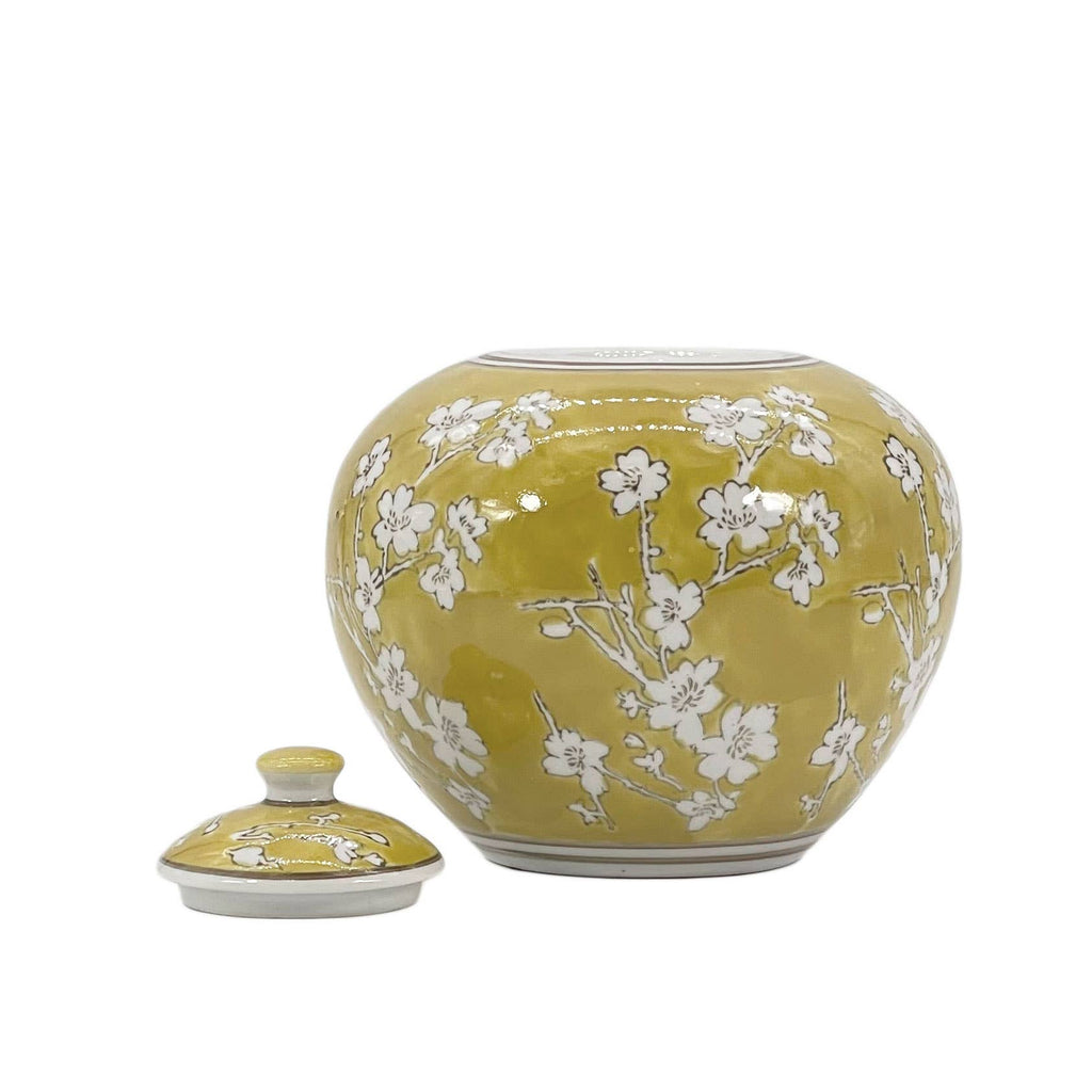 Floral Ceramic Chinoiserie Ginger Jar 8"