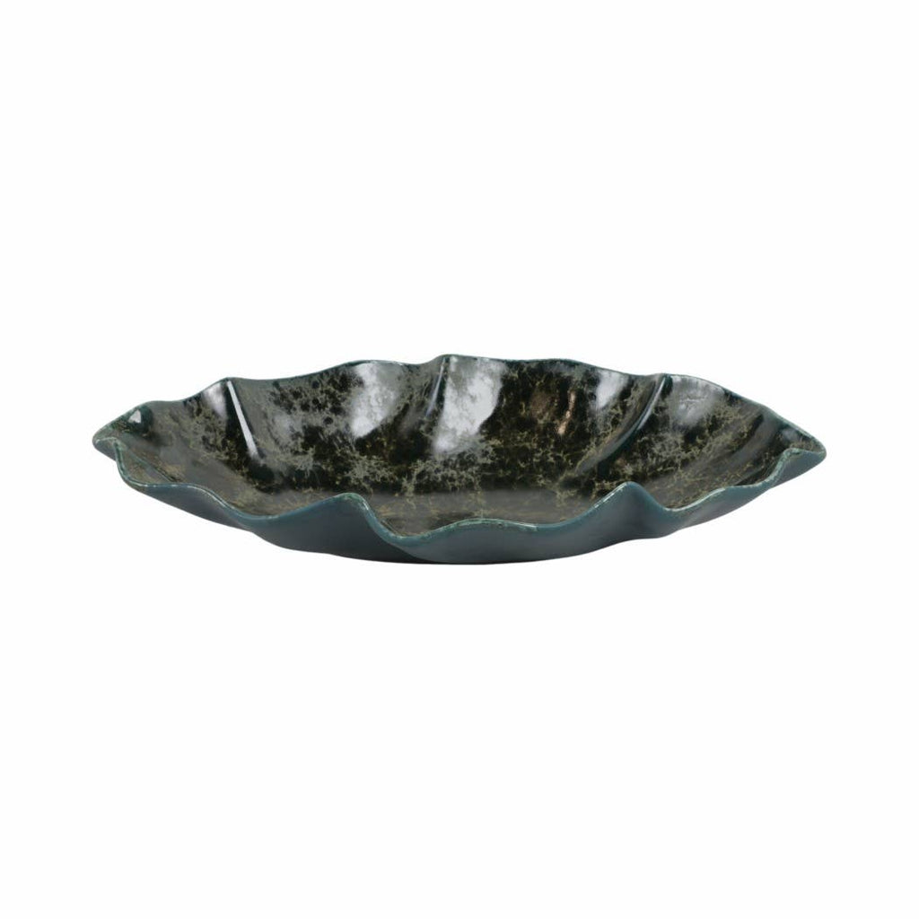 Coastal Green Wavy Edge Decorative Bowl