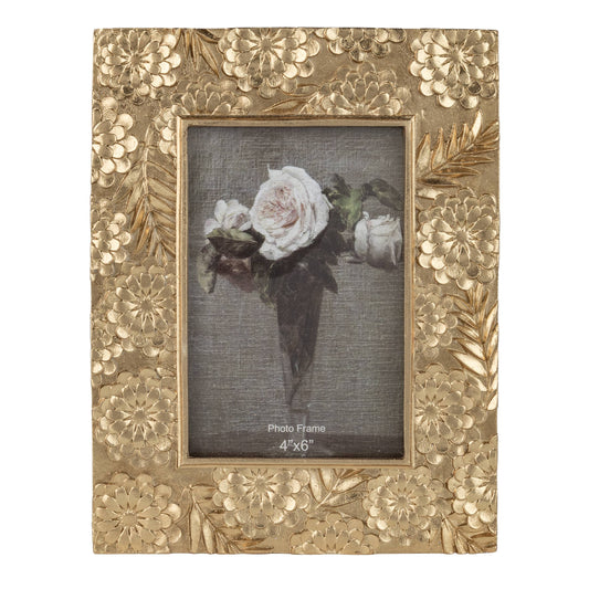 Floral Motif Gold Picture Frame