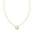 Kendra Scott Volleyball Short Pendant Necklace Gold White Mother Of Pearl