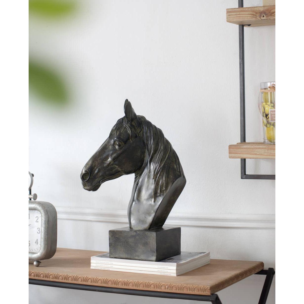 Bronze Polyresin Horse Head Bust