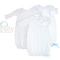 Paty Knit Overlap Shoulder Gown, Pinstripe | Baby Shower Gracie Jordan