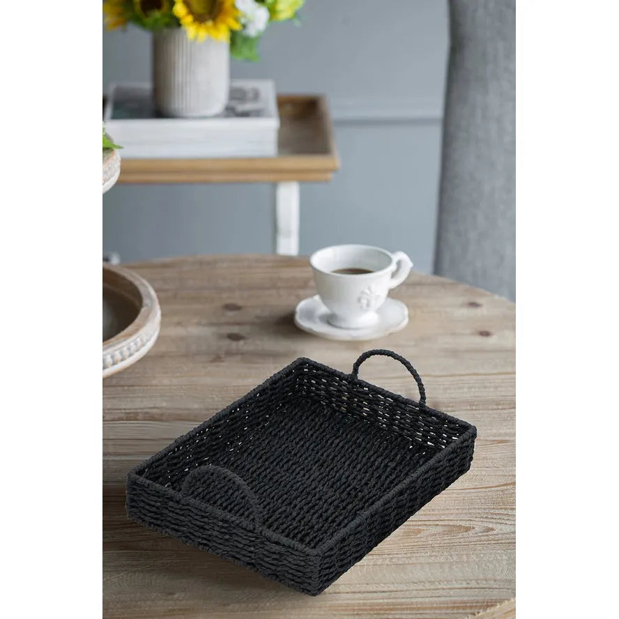 Onyx Woven Tray Collection, Set of 3