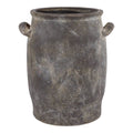 Decorative Vase - Brown Terracotta Textured Tall, 12 in.