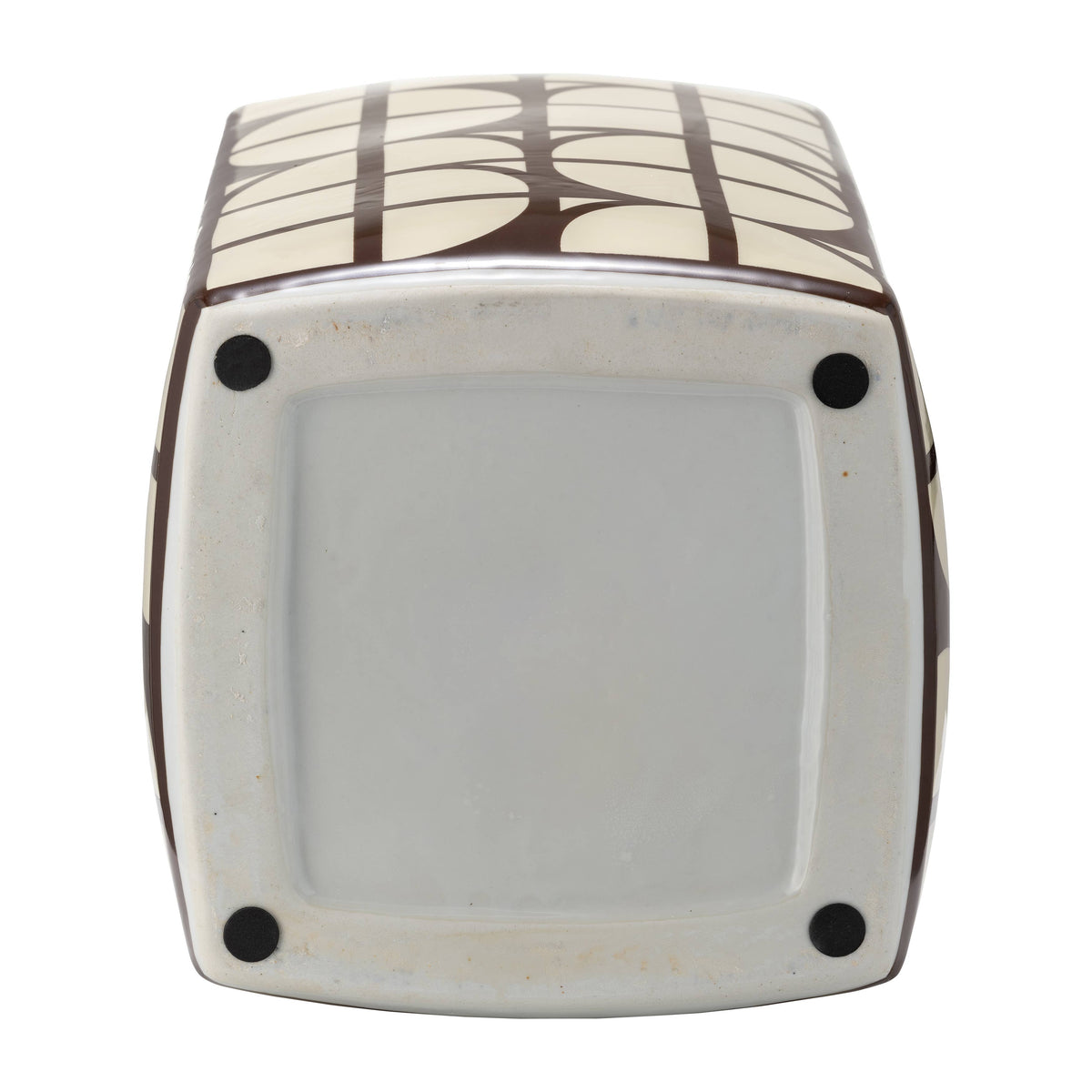Brown Square Ceramic Decorative Jar with Lid, 18 in.