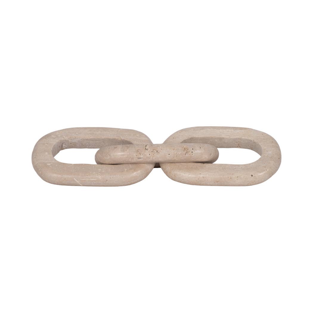 Decorative Sculpture - Tan Stone 3-Link Chain, 14 in.