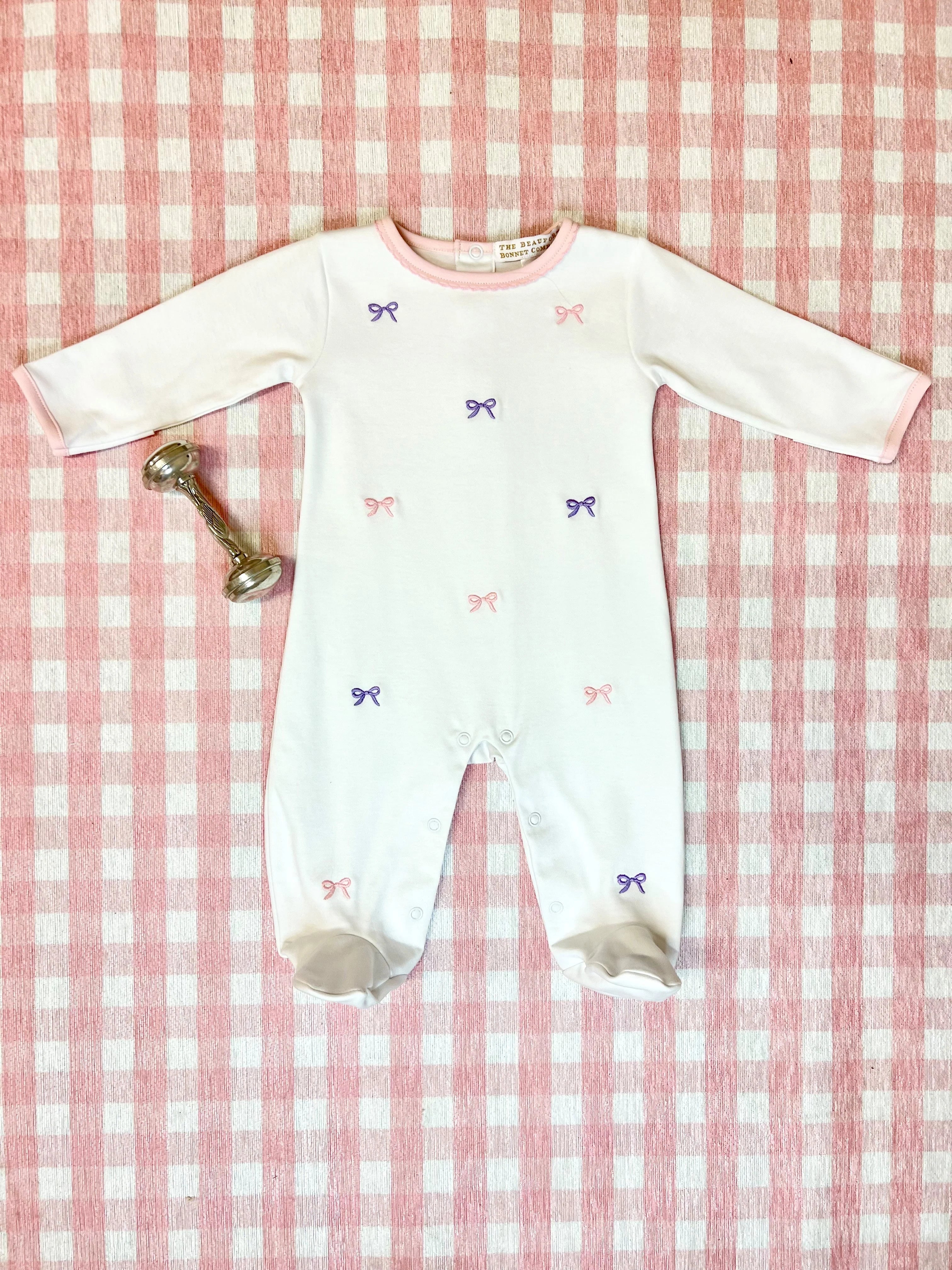Rock Me Romper, Embroidered Bows