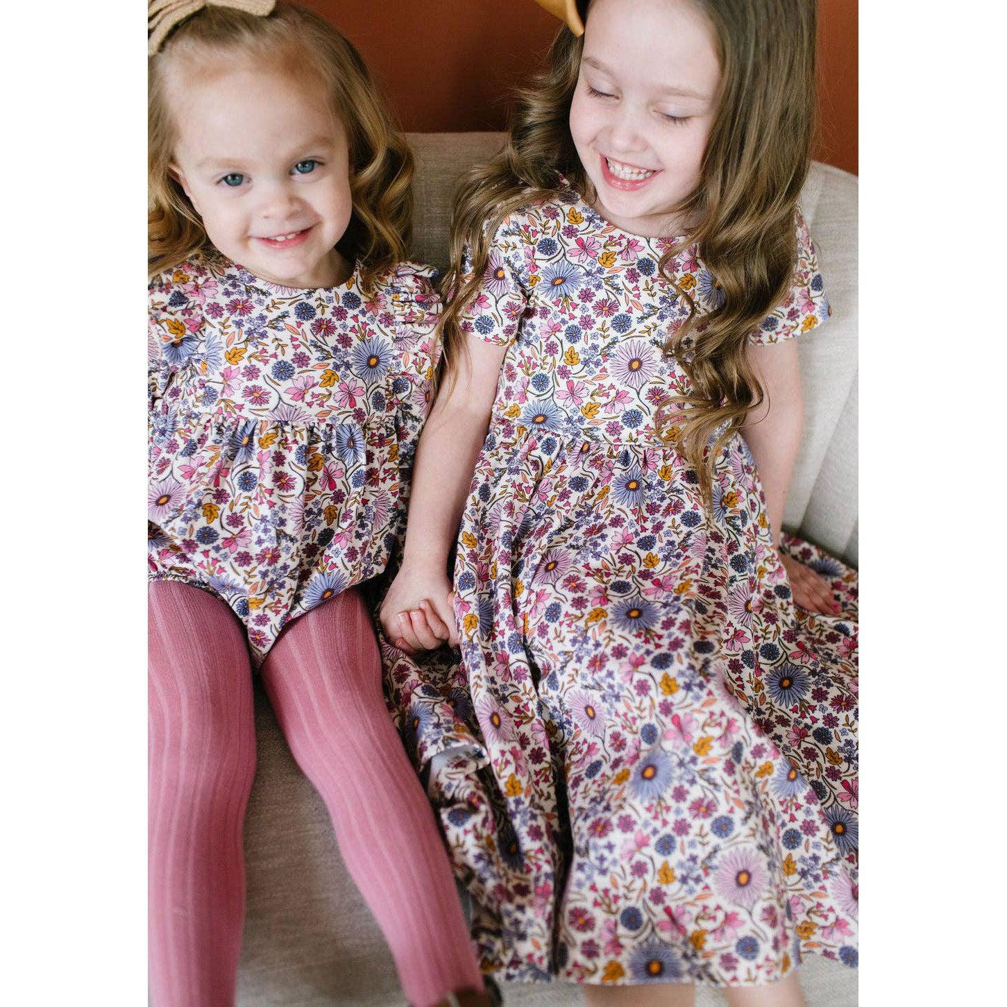 Ollie Jay Leah Romper in Plum Fields