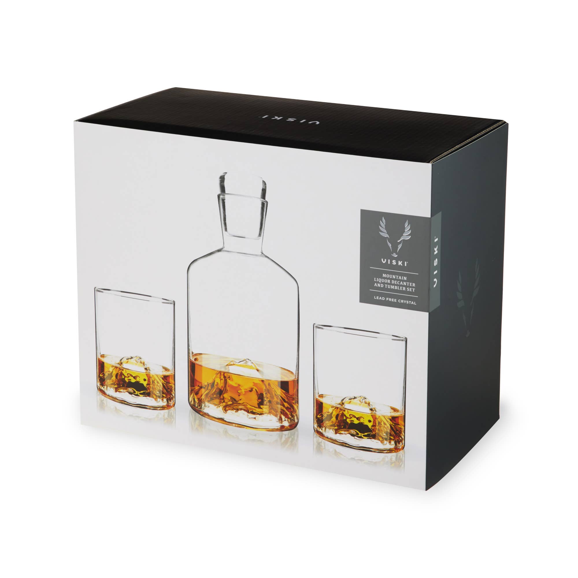 Mountain Crystal Decanter and Tumblers Set of 3