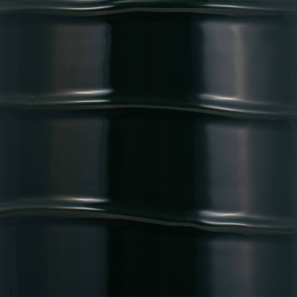 Forest Green Vertically Ribbed Ceramic Vase, 20 in.