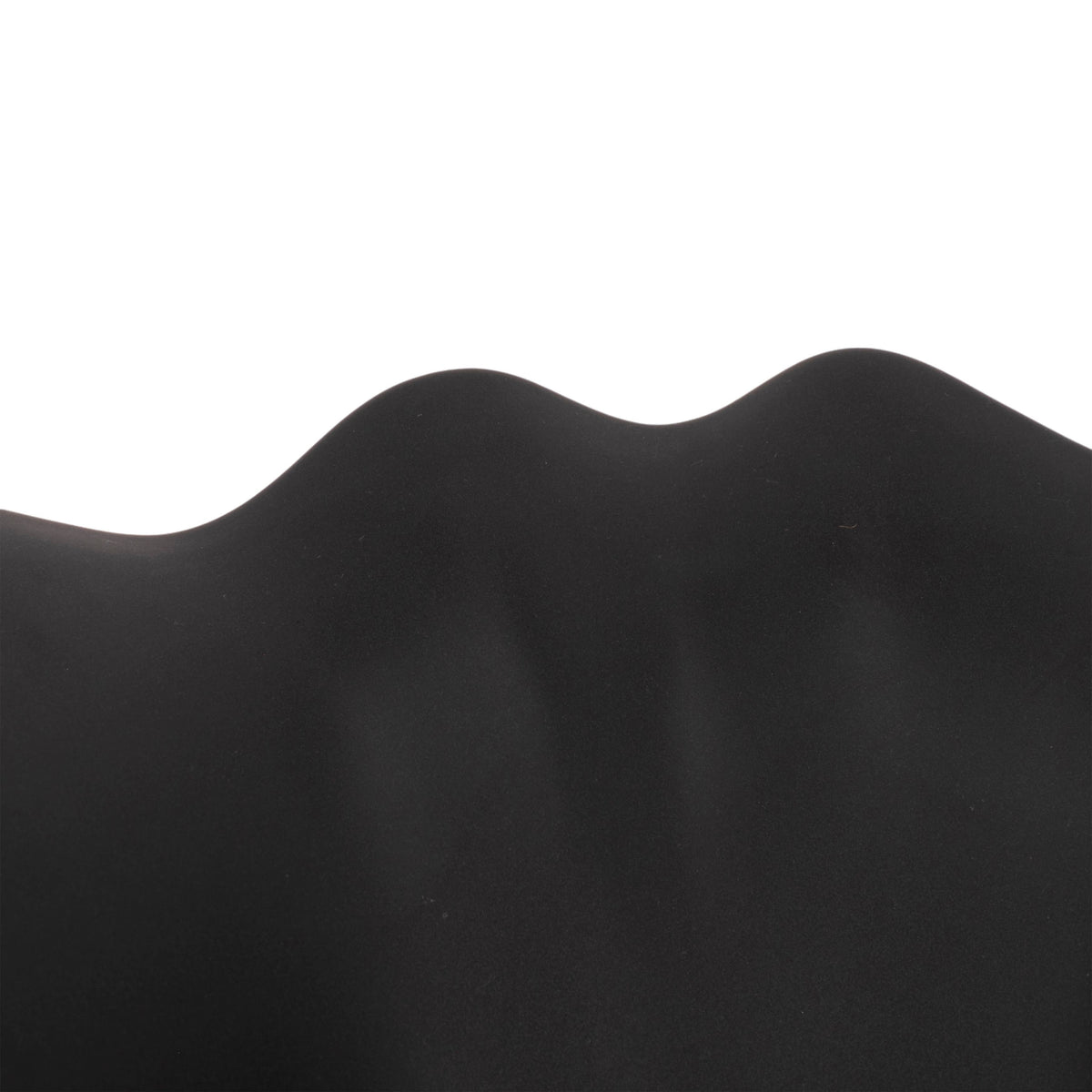 Bowl - Black Ceramic Ruffled Edge Matte Finish, 18 in.