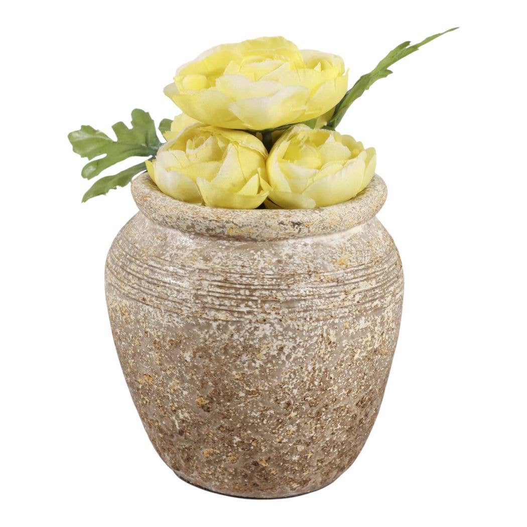 Decorative Vase - Brown/Gold Terracotta Bud Textured, 5.25 in.