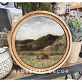 Redeemed Decor Round Grazing Cattle Art