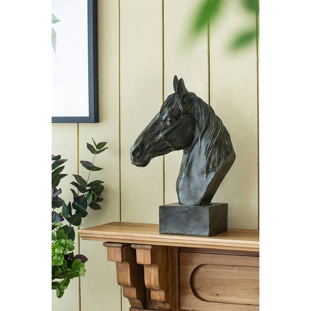 Bronze Polyresin Horse Head Bust