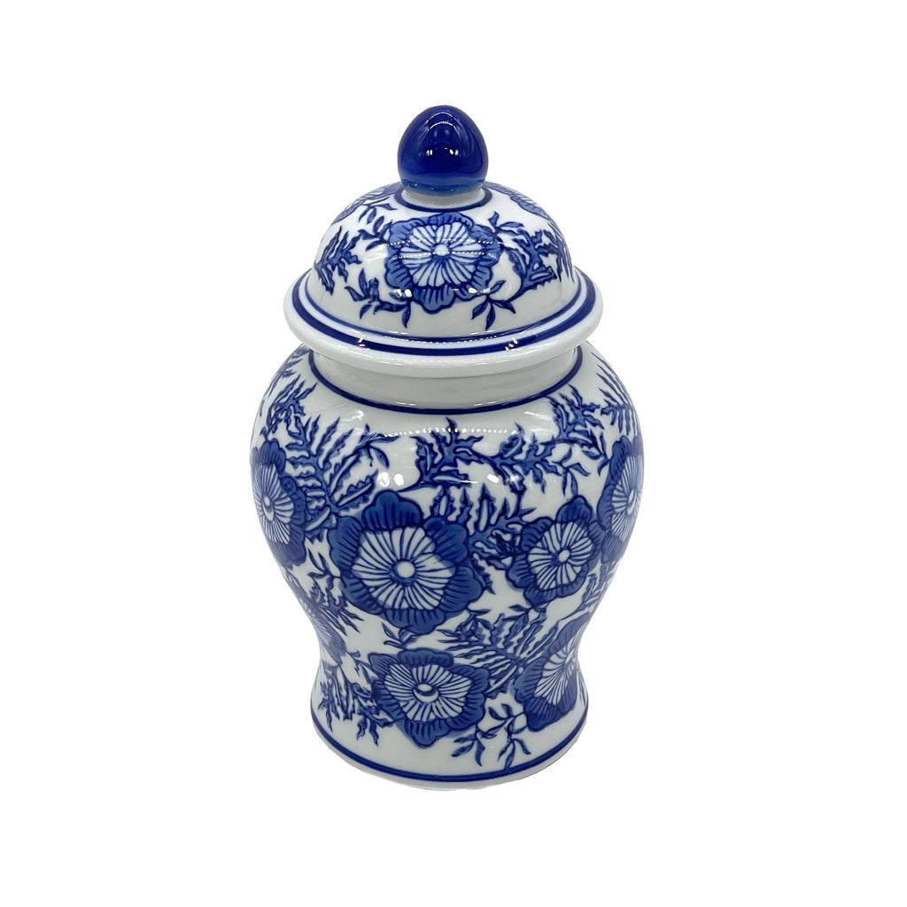 Small Chinoiserie Ceramic Decorative Tea & Ginger Jar 8"
