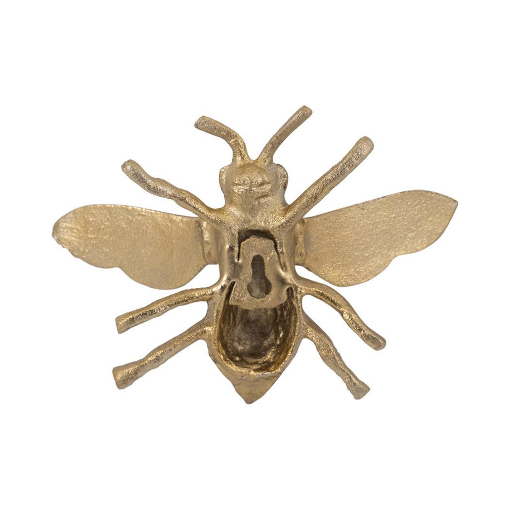 Decorative Figurine - Gold Metal Decorative Busy Bee, 8 in.