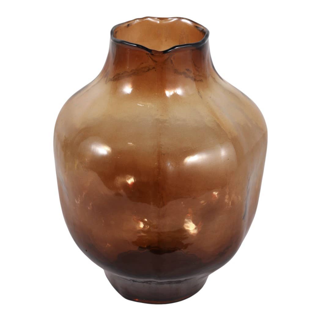 13x8" Glass Vase, Brown