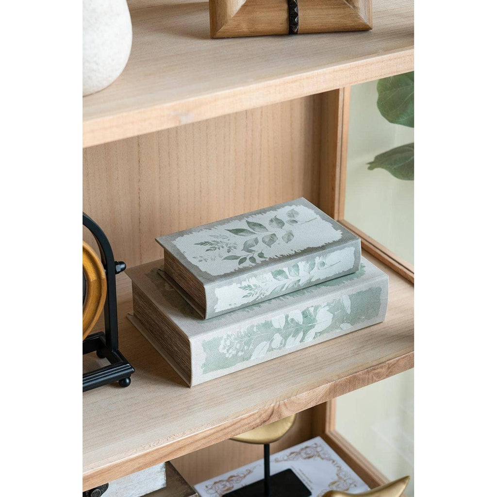 Fern Leaf Book Storage Boxes, Set of 2