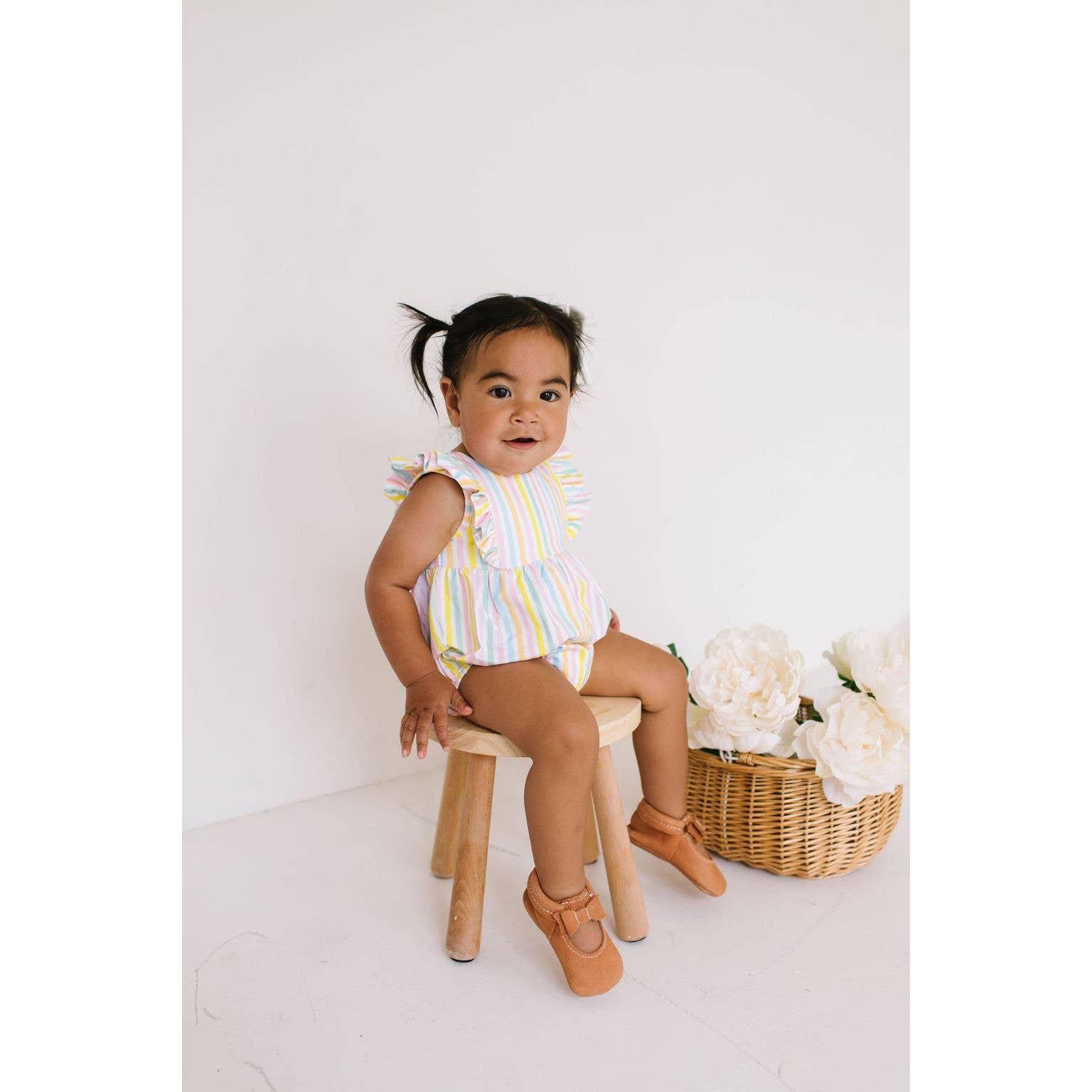 Ollie Jay Amelia Romper in Pastel Stripe