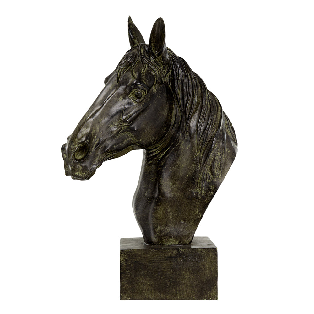 Bronze Polyresin Horse Head Bust