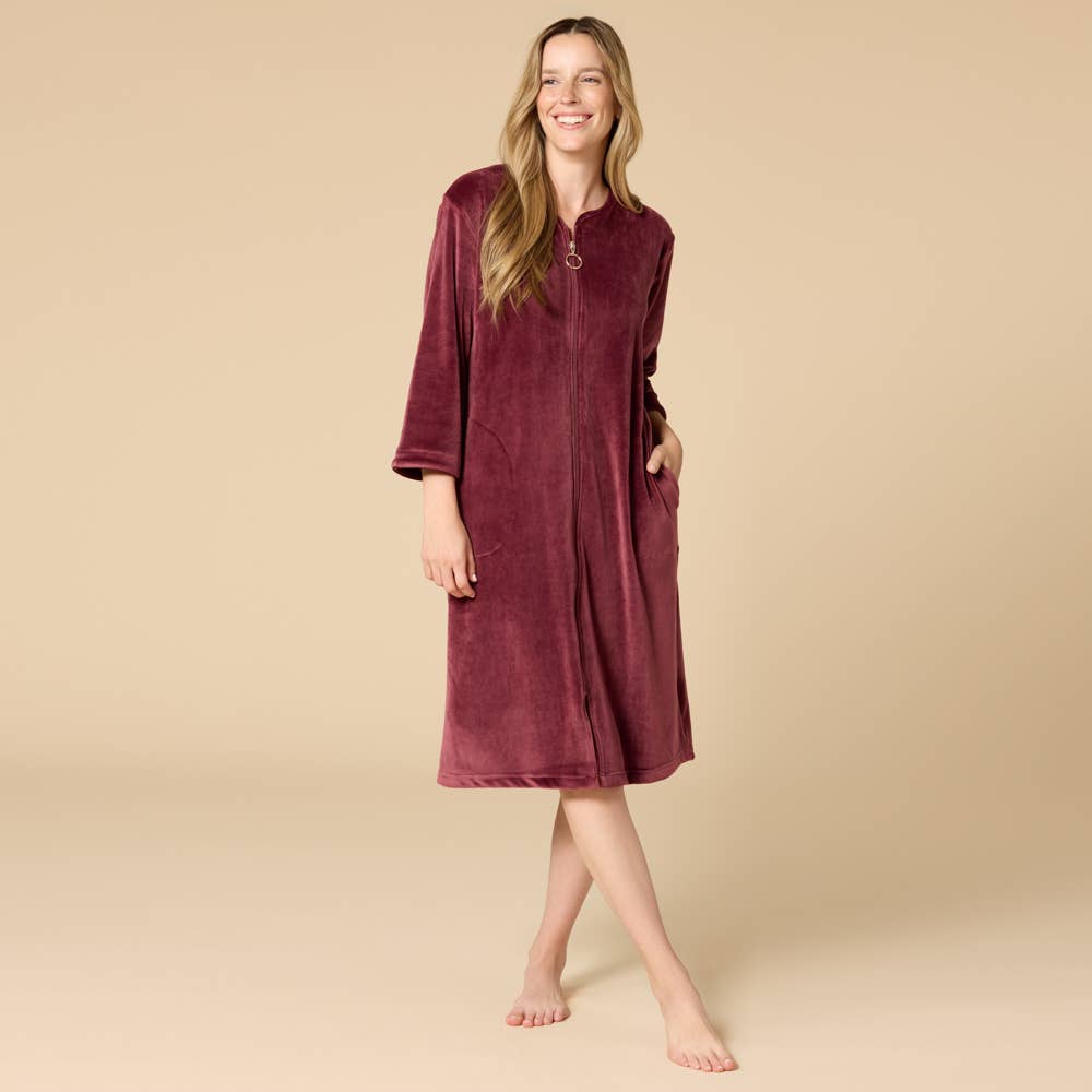 42" 3/4 Sleeve Serenity Short Zip Robe