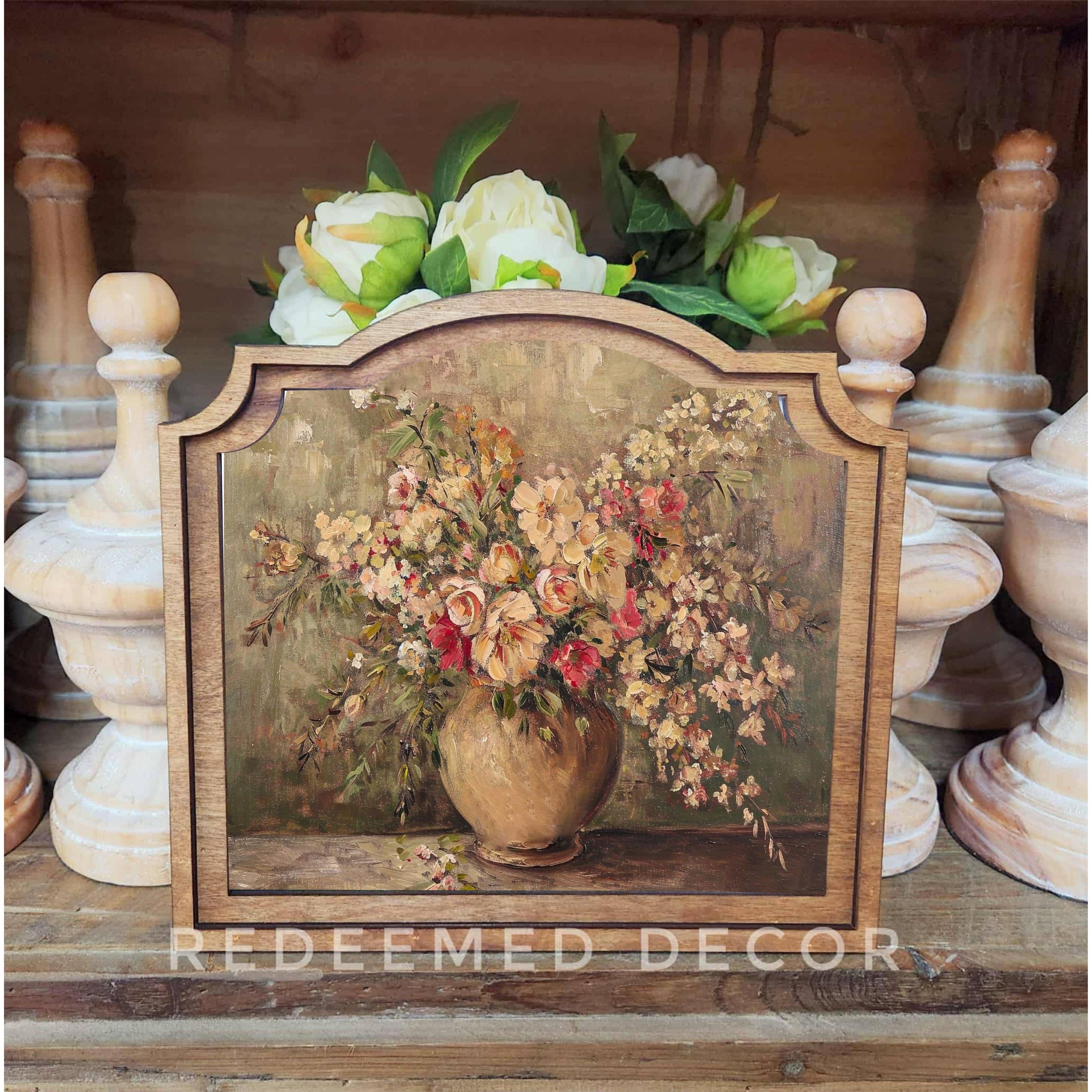 Provincial Rustic Floral Vase Framed Art | Bridal Shower Kaylea Neal & Colt Leach