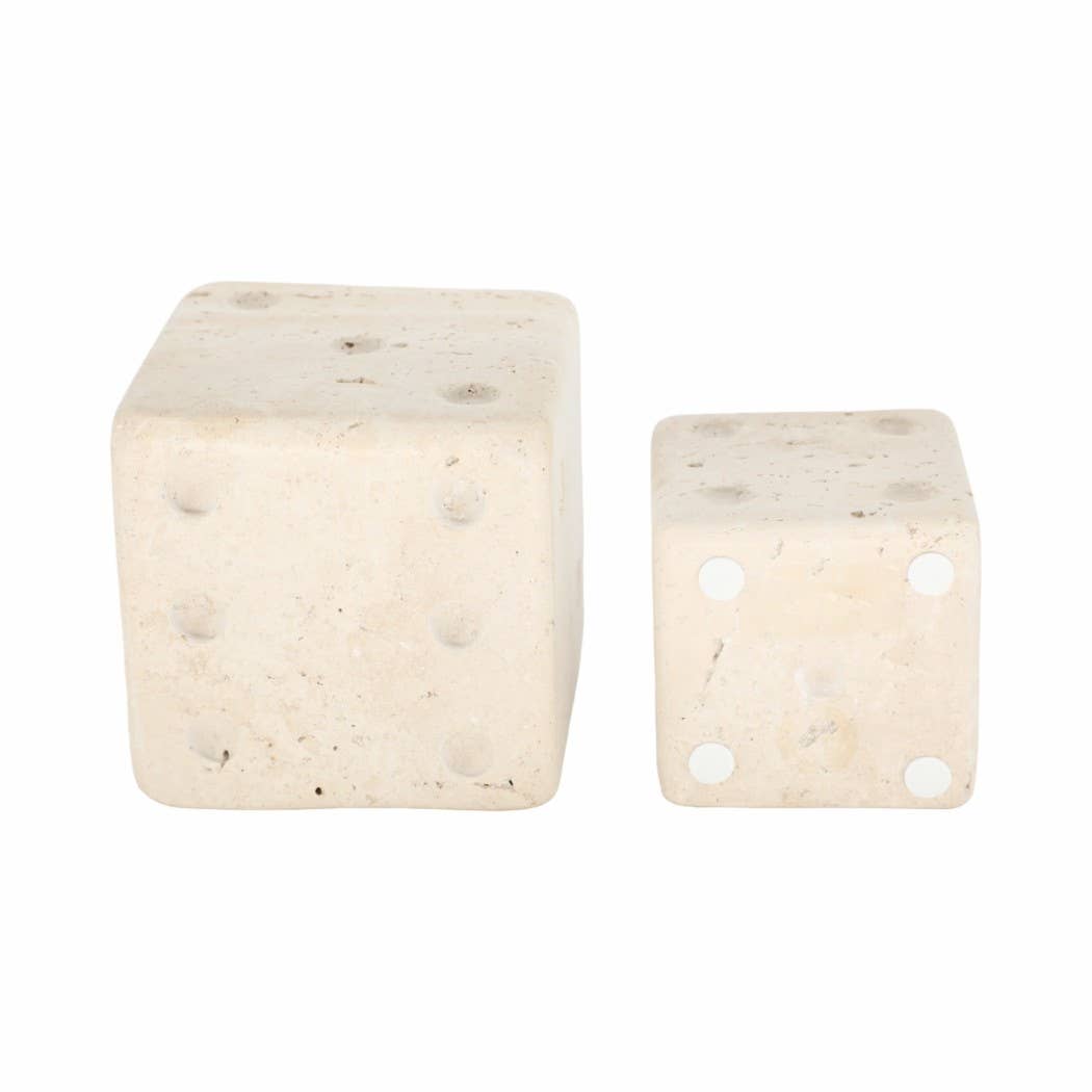Marble Stone Dice, Ivory