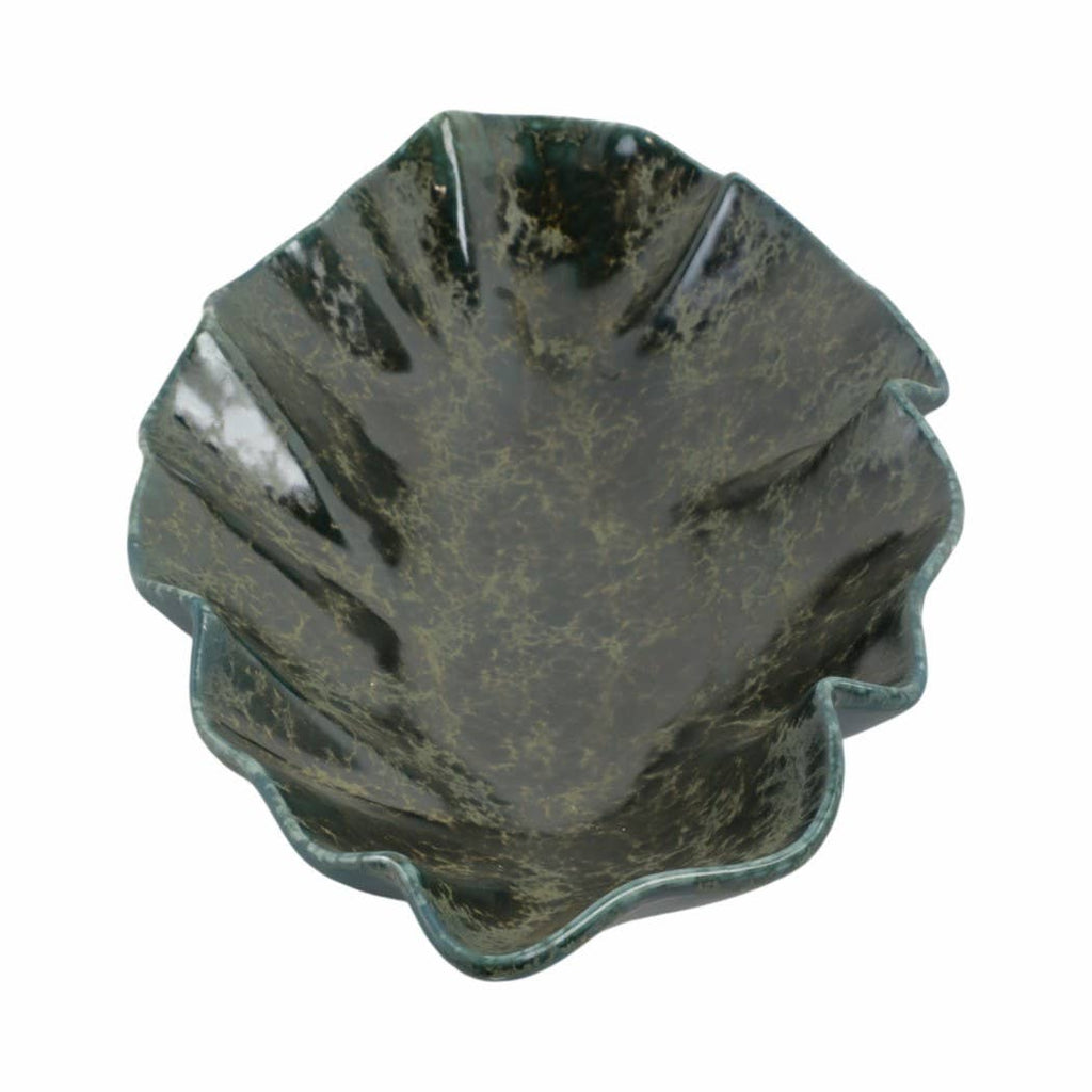 Coastal Green Wavy Edge Decorative Bowl