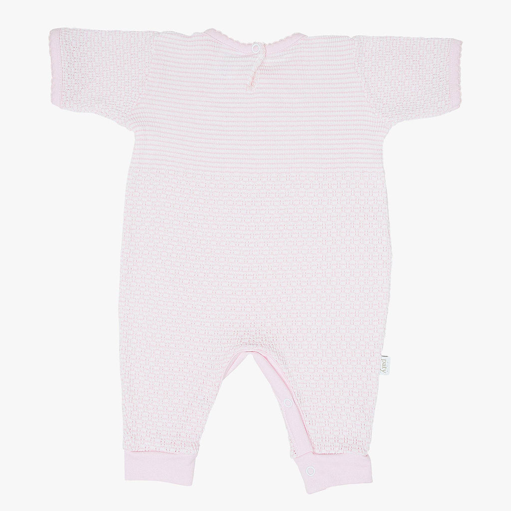Paty Short Sleeve Knit Romper with Pima Binding
