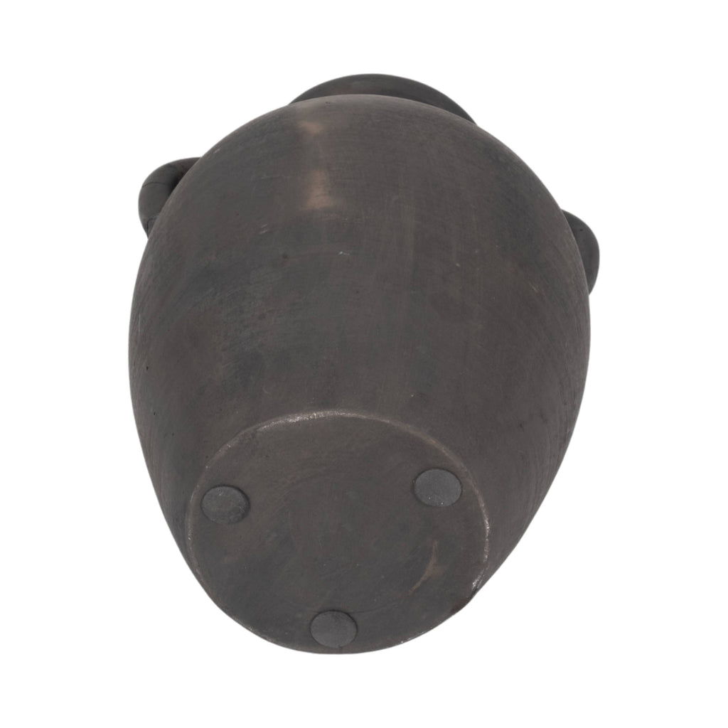 Decorative Vase - Black Terracotta with Handles, 13 in.
