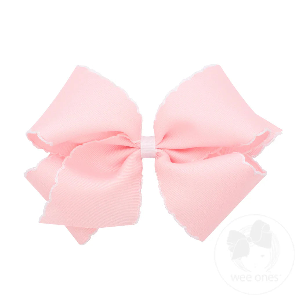 King Moonstitch Grosgrain Hair Bow with Contrasting Wrap