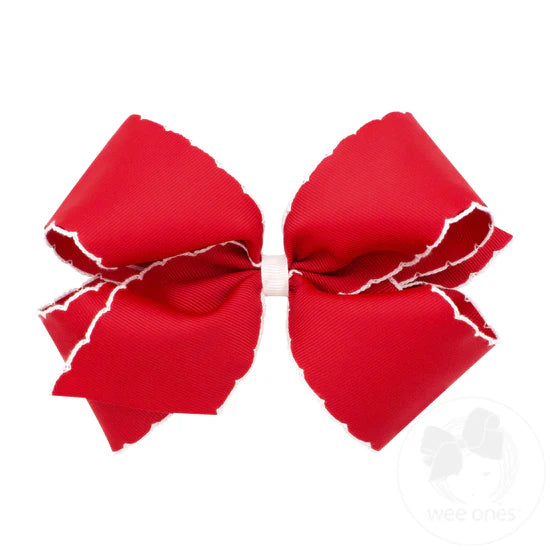 Medium Moonstitch Grosgrain Hair Bow with Contrasting Wrap