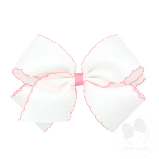 Medium Moonstitch Grosgrain Hair Bow with Contrasting Wrap