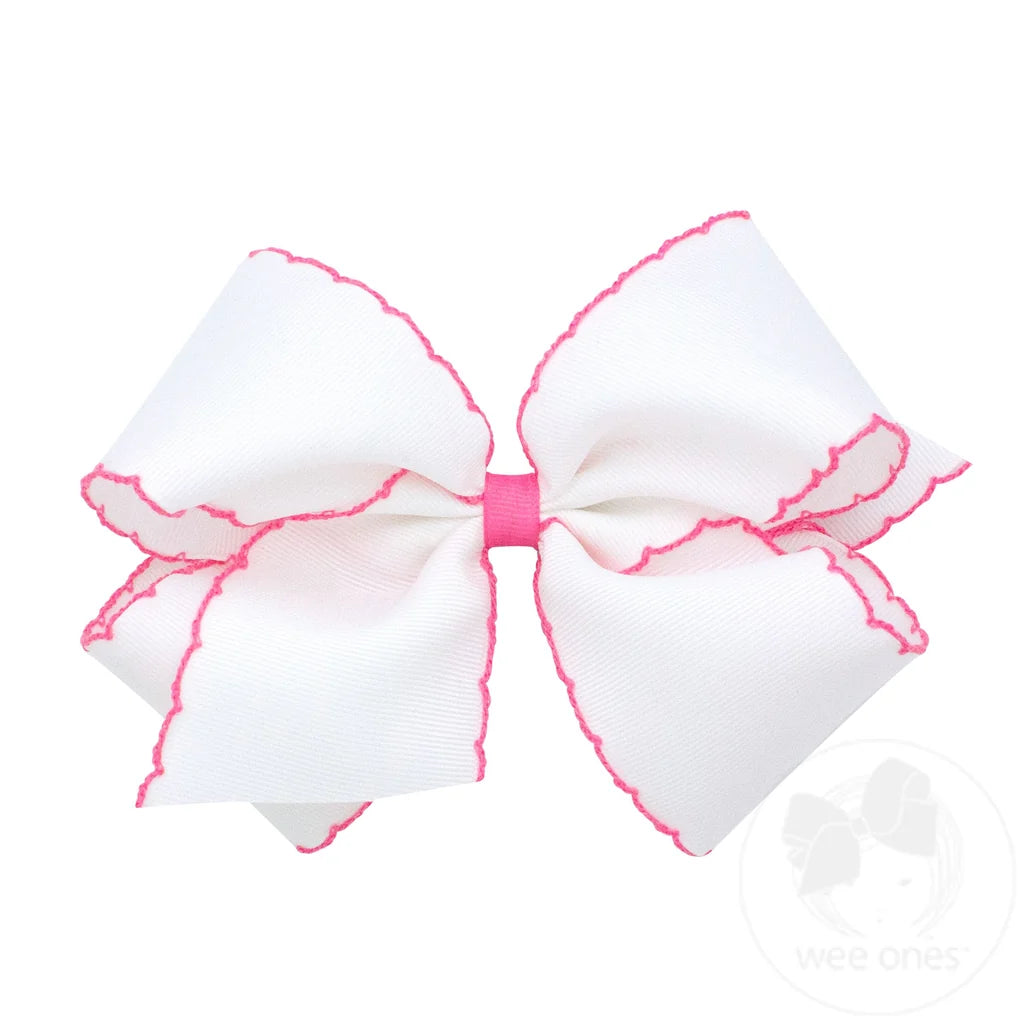 King Moonstitch Grosgrain Hair Bow with Contrasting Wrap