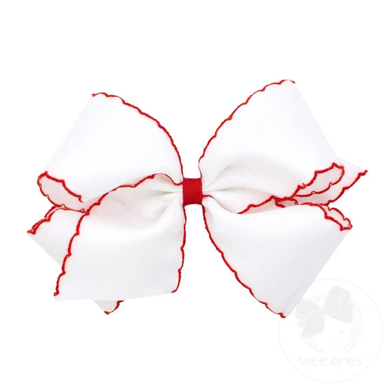 King Moonstitch Grosgrain Hair Bow with Contrasting Wrap