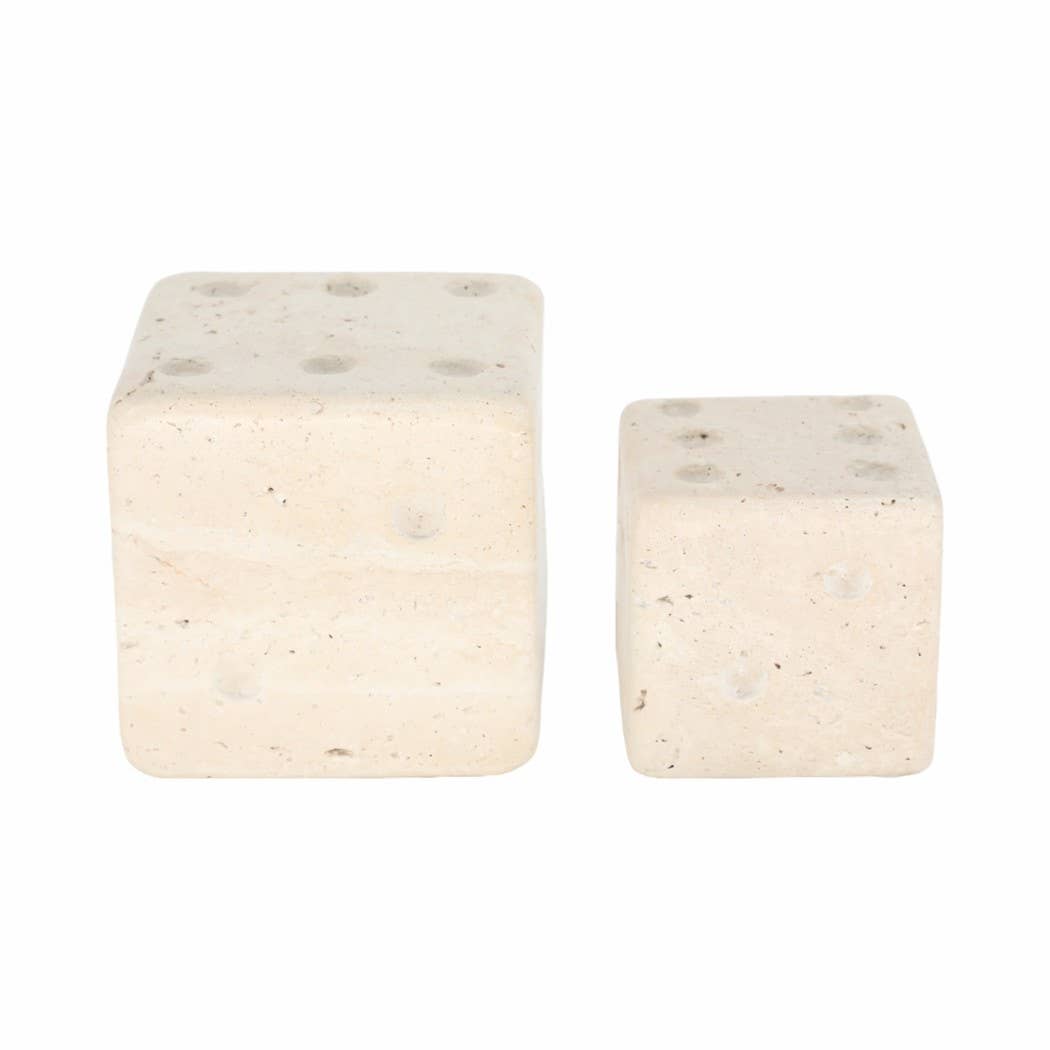 Marble Stone Dice, Ivory