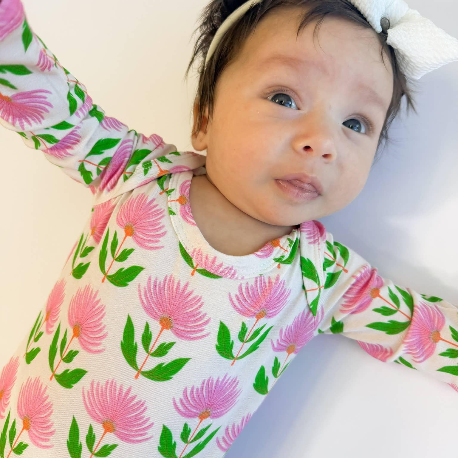 Knotted Gown, Pink Block Flower