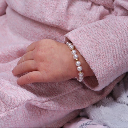 Brynn, Girls 14K Gold-Plated Pearl Baby Bracelet Children's Jewelry | Baby Shower Maddison Ramsey