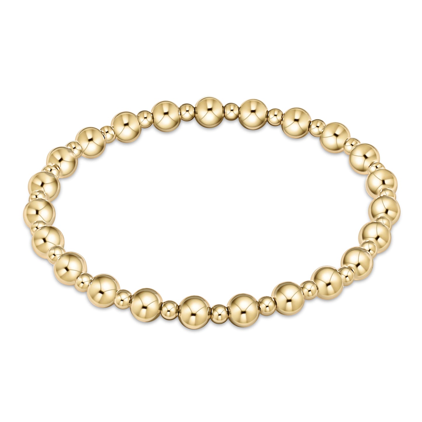 Classic Grateful Pattern 5MM Bead Bracelet, Gold