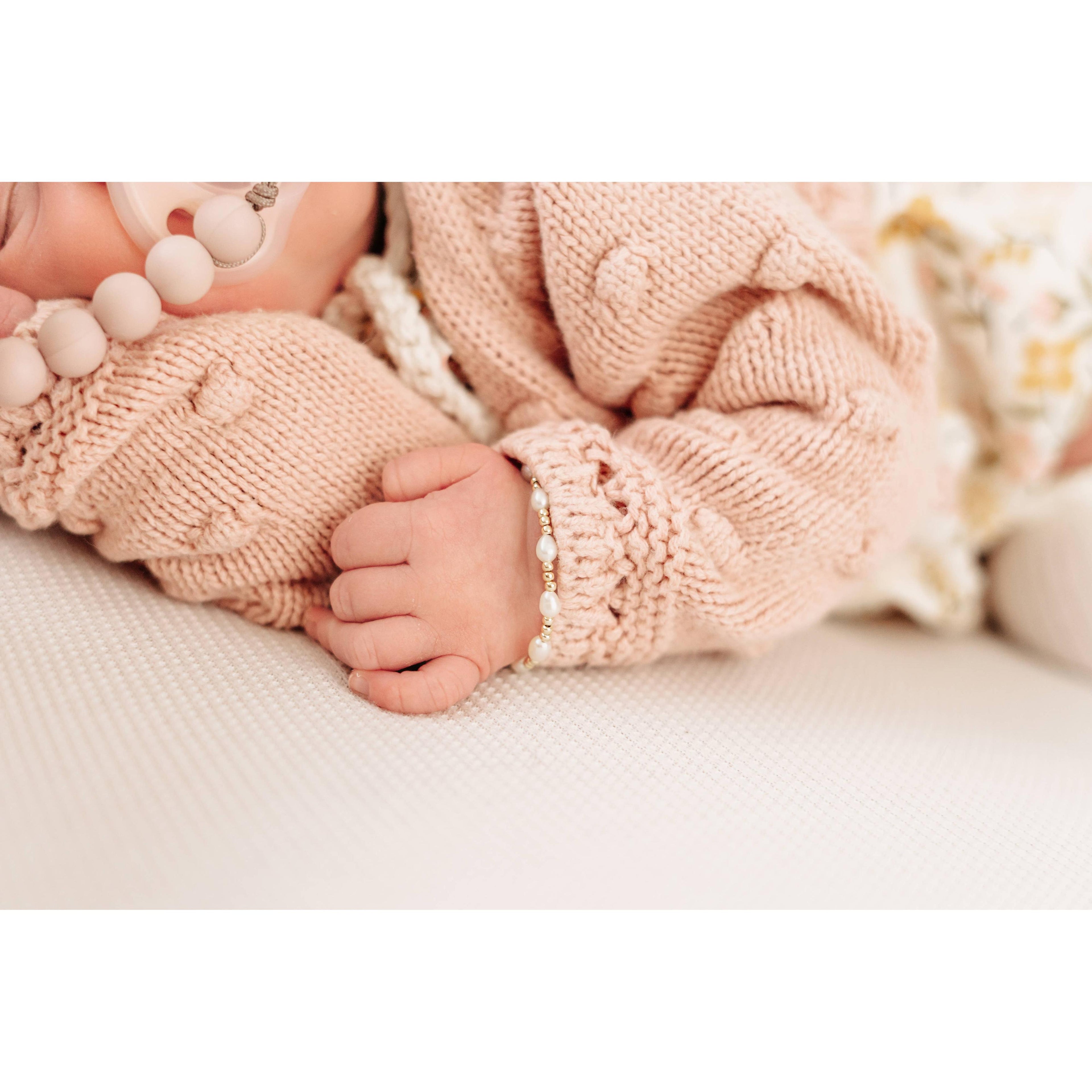 14K Gold-Plated Genuine Pearl Baby or Girls Beaded Bracelet