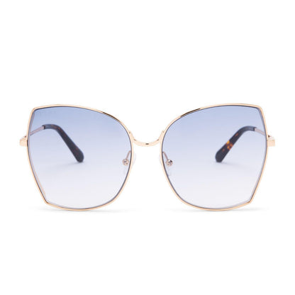 DIFF EYEWEAR Donna gold w/amber tortoise + blue gradient