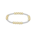enewton classic blissful pattern 3mm bead bracelet, 6mm mixed metal