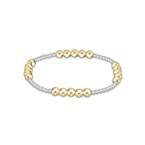 enewton classic blissful pattern 3mm bead bracelet, 6mm mixed metal