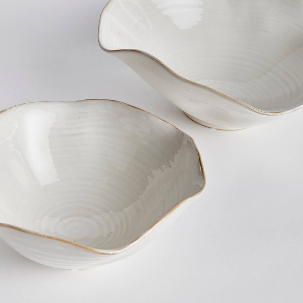 Rivo Decorative Bowls, Set of 2, Cream