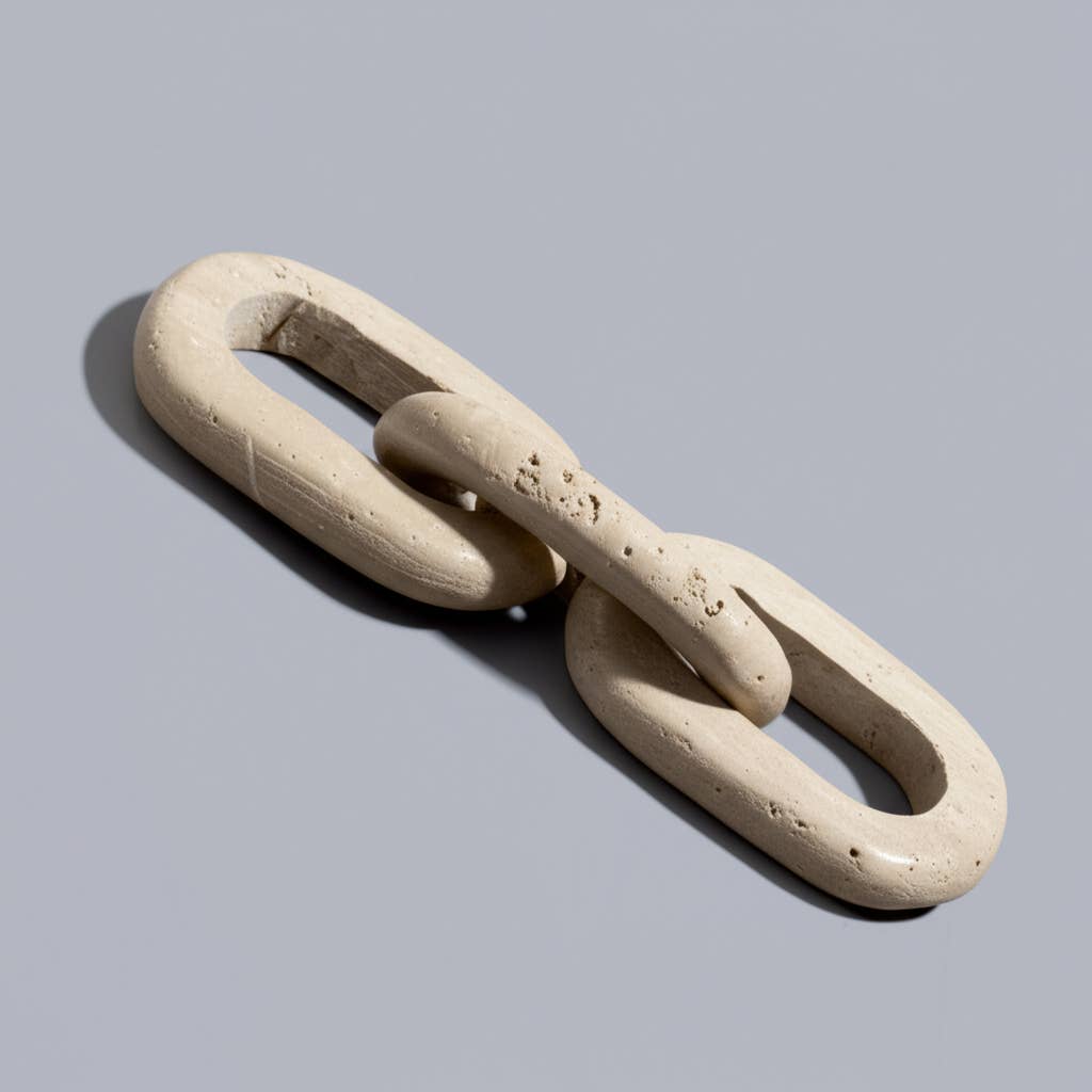 Decorative Sculpture - Tan Stone 3-Link Chain, 14 in.