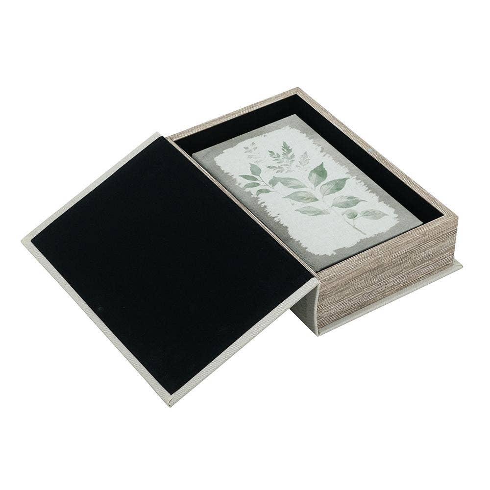 Fern Leaf Book Storage Boxes, Set of 2