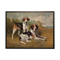 Vintage Hunting Dogs Framed Print by Antique Curiosities Inc